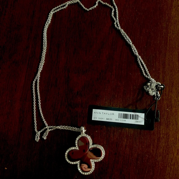 Ann Taylor Jewelry - Ann Taylor Pave Clover Pendant Necklace